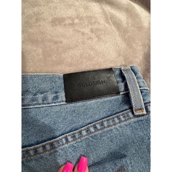 Goldsign Cropped Low Slung Medium Wash Jeans 30 Waist Marled Blue - Picture 5 of 10